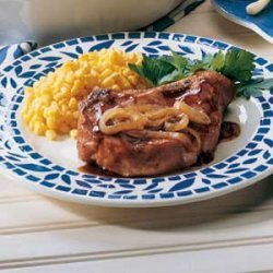 Ginger Pork Chops with Caramelized Onions recipe