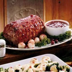 Festive Cranberry-Glazed Pork Roast recipe