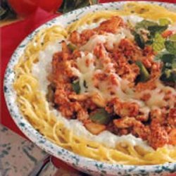 Turkey Spaghetti Pie recipe