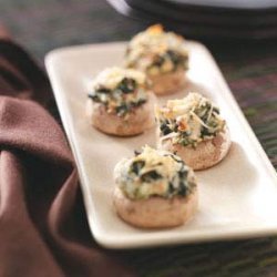 Spinach-Cheese Mushroom Caps recipe