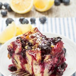 Baked Blueberry-Pecan French Toast with Blueberry Syrup recipe