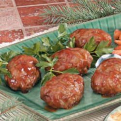 Barbecued Onion Meat Loaves recipe
