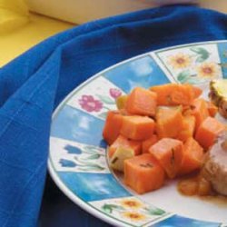 Baked Garlic Sweet Potatoes recipe
