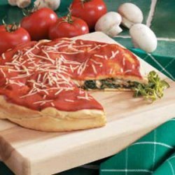 Spinach Stuffed Pizza recipe