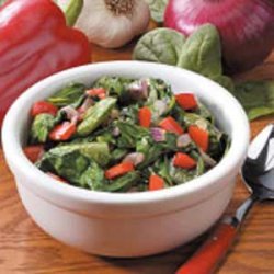 Sauteed Spinach and Peppers recipe