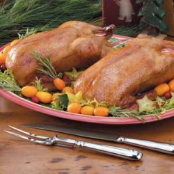 Cranberry-Orange Roast Ducklings recipe