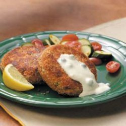 Salmon Patties with Caper Mayonnaise recipe