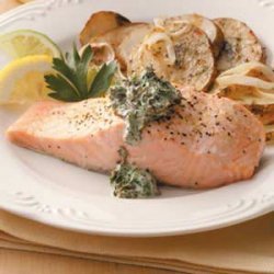 Salmon with Spinach Sauce recipe