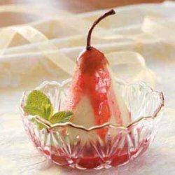 Poached Pears in Raspberry Sauce recipe