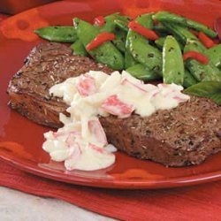 Steaks with Crab Sauce recipe