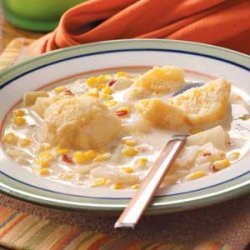 Corn Chowder with Dumplings recipe