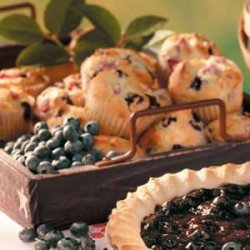 Rhubarb Blueberry Muffins recipe