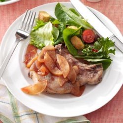 Baked Pork Chops with Apple Slices recipe