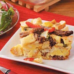 Philly Beef 'n' Pepper Strata recipe