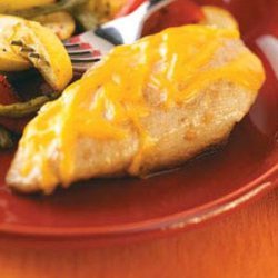 Cheese-Topped Lemon Chicken Breasts recipe