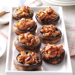 Bacon-Pecan Stuffed Mushrooms recipe