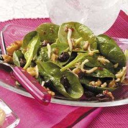 Raisin-Walnut Spinach Salad recipe