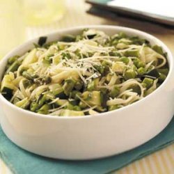 Fettuccine with Green Vegetables recipe