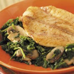 Skillet Fish with Spinach recipe