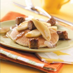 Glazed Apple and Sausage with Pancakes recipe