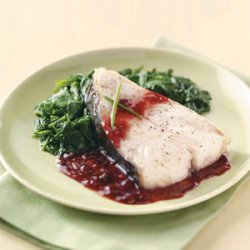Broiled Halibut Steaks with Raspberry Sauce recipe