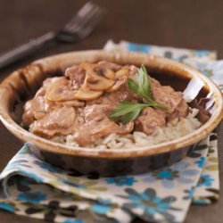 Mushroom Beef Tips with Rice recipe