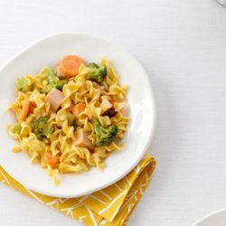 Ham & Noodles with Veggies recipe