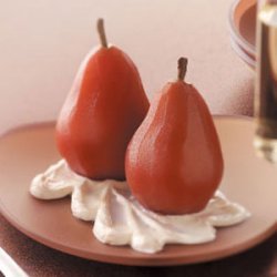 Poached Pears with Orange Cream recipe