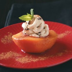 Poached Peaches with Cream Cheese Filling recipe
