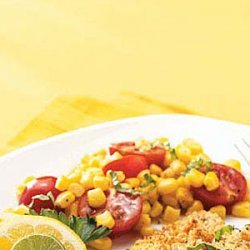 Sauteed Corn with Tomatoes & Basil recipe