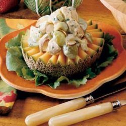 Chicken Salad on Cantaloupe Rings recipe