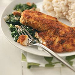 Tilapia with Sauteed Spinach recipe
