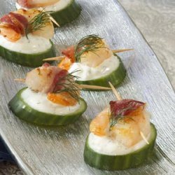 Tzatziki Shrimp Cucumber Rounds recipe