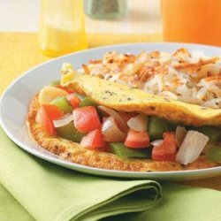 Tomato and Green Pepper Omelet recipe