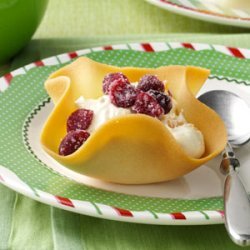 Tangerine Tuiles with Candied Cranberries recipe