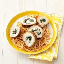 Spinach Stuffed Chicken with Linguine recipe