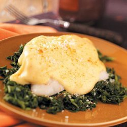 Cheesy Fish Fillets with Spinach recipe