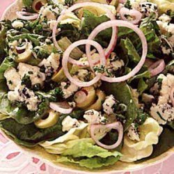 Mixed Greens with Blue Cheese Dressing recipe