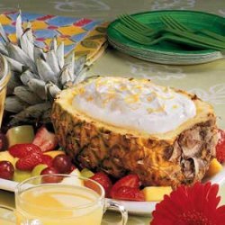 Pineapple Boat with Fluffy Fruit Dip recipe