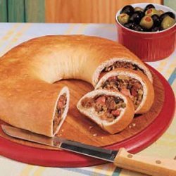 Sausage Cheese Olive Loaves recipe