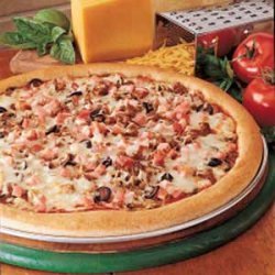 Two-Meat Pizza with Wheat Crust recipe