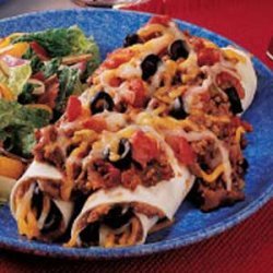 Beef-Topped Bean Enchiladas recipe