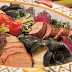 Grilled Pork and Poblano Peppers recipe