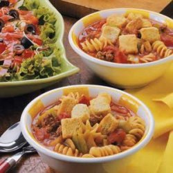 Beefy Tomato Pasta Soup recipe