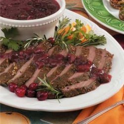 Flank Steak with Cranberry Sauce recipe
