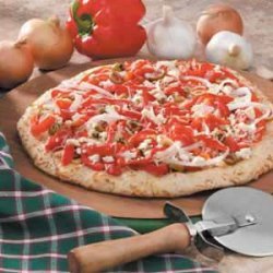 Roasted Garlic And Pepper Pizza recipe