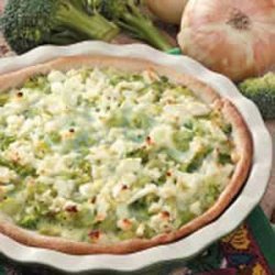 Caramelized Onion Broccoli Quiche recipe