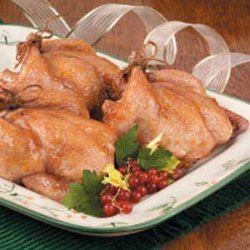 Hens with Apricot Rice Stuffing recipe