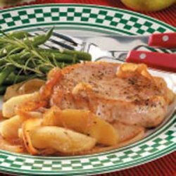 Apples 'n' Onion Topped Chops recipe