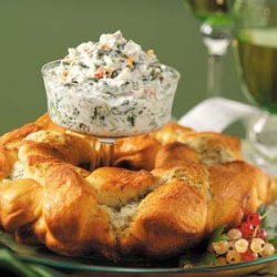 Dilly Cheese Ring with Spinach Dip recipe